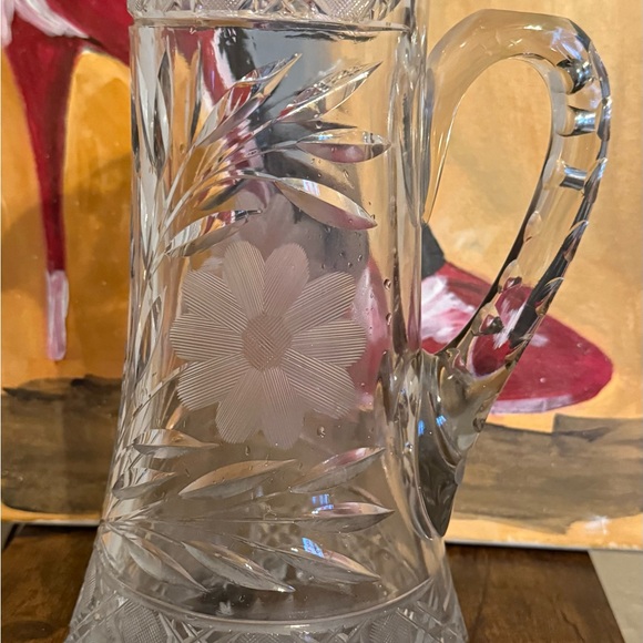 Elegant vintage 1910 American Brilliant Cut glass pitcher - Picture 2 of 6
